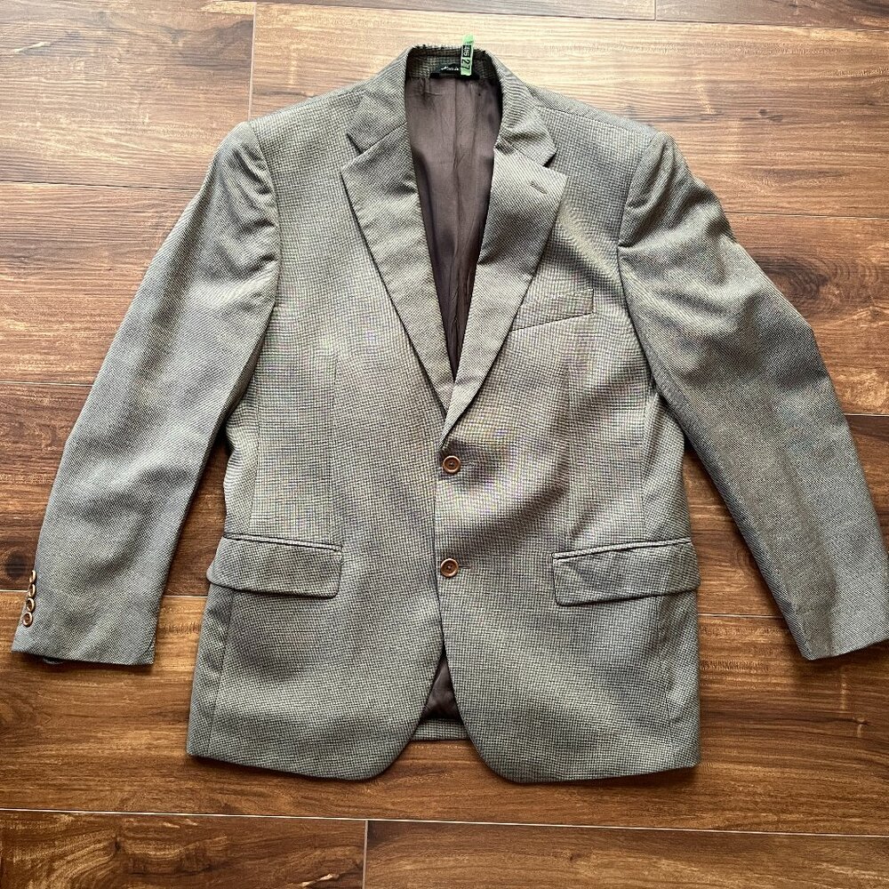 Chiavari 100% wool brown gray blazer sports coat fall dark academia preppy